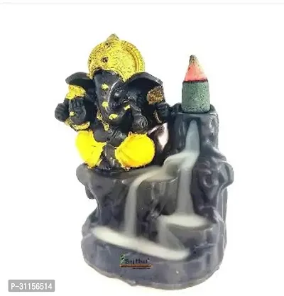 Resin Ganesh Smoke Backflow Cone Incense Holder with 15 Free Smoke Backflow Scented