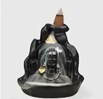 Adiyogi Smoke Fountain Mahadev Status Showpiece with 15 Free Smoke Backflow Cones Decorative Showpiece  12 cm  Marble  Black  Multicolor-thumb1