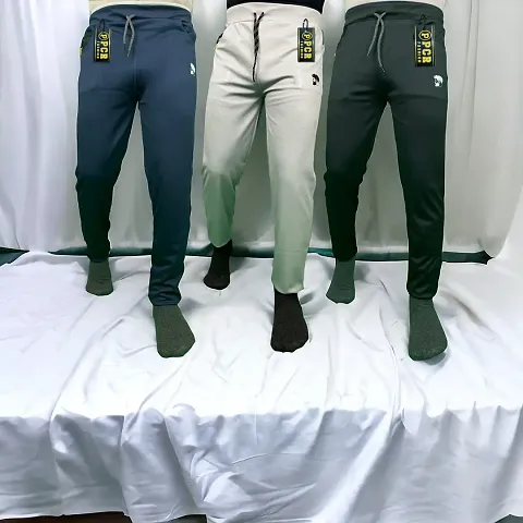 Trendy Polyester Regular Track Pants For Men 