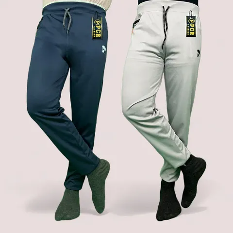 Comfortable Polyester Regular Track Pants For Men 