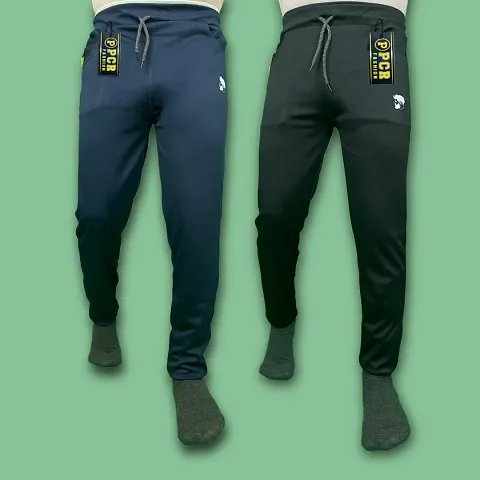 Comfortable Polyester Regular Track Pants For Men 