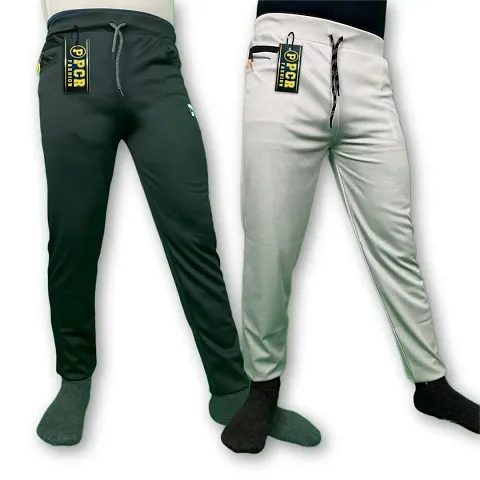 Men Solid Track Pants Pack of 2