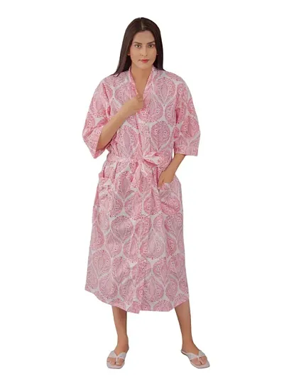 Cotton Kimono Night Robe For Women