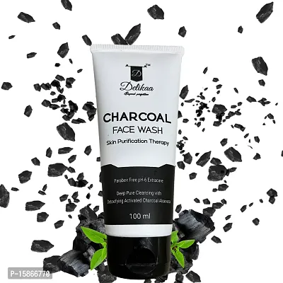 Delikaa Charcoal Face Wash - 100ml | Deep Cleansing, Detoxifying Formula for Clear, Radiant Skin-thumb0