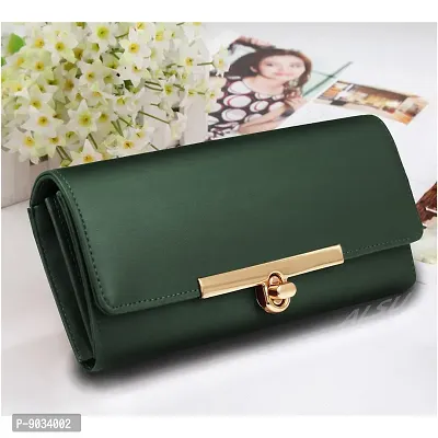 ALSU Women's Green Hand Clutch Wallet Purse_LDU-012 (Green)-thumb4