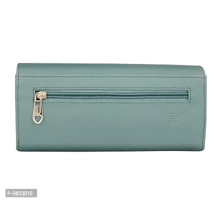 ALSU Women's Green Hand Clutch Wallet Purse_LDU-012blshgrn-thumb3