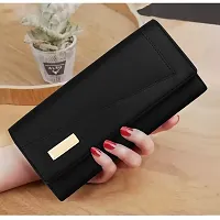 ALSU Women's Black Wallet Cum Hand Clutch with 4 Card Pockets_arf-003bk-thumb3