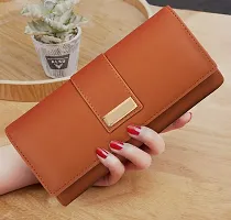 ALSU Women Tan Wallet Cum Hand Clutch with 6 Card Pockets_shd-006tan-thumb1