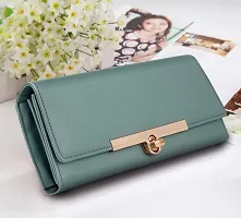 ALSU Women's Green Hand Clutch Wallet Purse_LDU-012blshgrn-thumb3