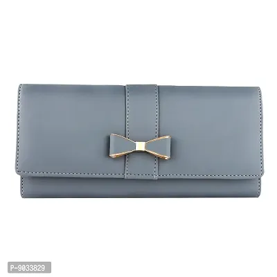 ALSU Women's Greyish Blue Hand Wallet Clutch_shd-004gryblu