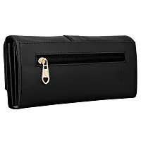 ALSU Women's Black Hand Clutch Wallet Purse_arf-06bk-thumb2