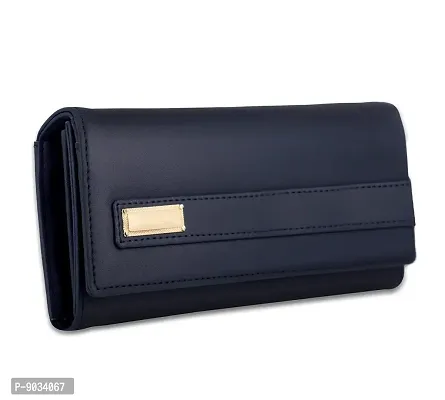 ALSU Women's Blue Hand Wallet with 6 Card Pocket_shd-002blu