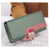 ALSU Women's Green Hand Wallet Clutch (klm-013blugrn)-thumb3