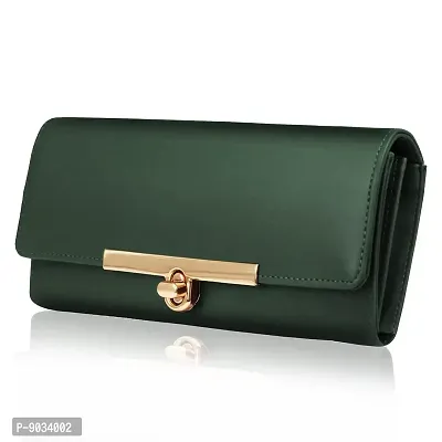 ALSU Women's Green Hand Clutch Wallet Purse_LDU-012 (Green)