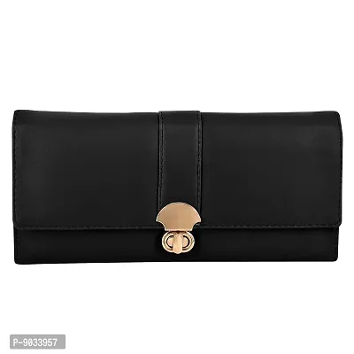 ALSU Women's Black Hand Clutch Wallet Purse_arf-06bk-thumb2