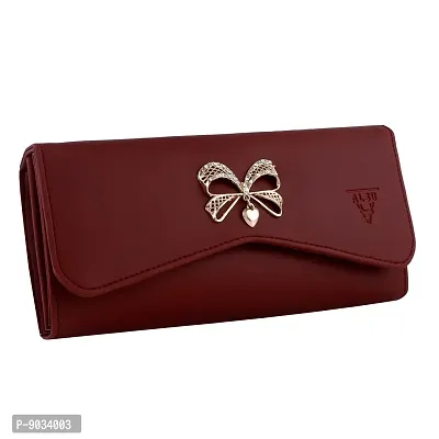 ALSU Women's Maroon Hand Clutch Wallet Purse (gdu-015mar)-thumb0