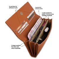 ALSU Women Tan Wallet Cum Hand Clutch with 6 Card Pockets_shd-006tan-thumb4