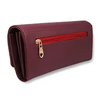 ALSU Women's Maroon Hand Clutch Wallet Purse_LDU-012maroon-thumb1