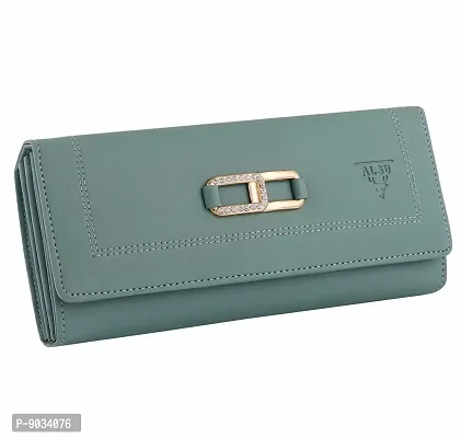 ALSU Women's Green Hand Clutch Wallet Purse_GDU-014blshgrn