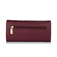 ALSU Women's Trendy Maroon Hand Clutch Wallet with Phone Pocket Card Holder (klm-013mar)-thumb2