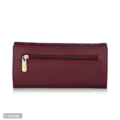 ALSU Women's Trendy Maroon Hand Clutch Wallet with Phone Pocket Card Holder (klm-013mar)-thumb3