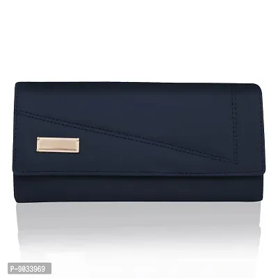 Alsu Women's Faux Leather Wallet Cum Hand Clutch With 4 Card Pockets (Peacock Blue)