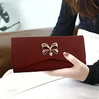 ALSU Women's Maroon Hand Clutch Wallet Purse (gdu-015mar)-thumb2