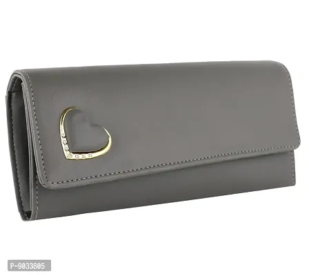 ALSU Women's Grey Hand Clutch Wallet Purse_GDU-011gry