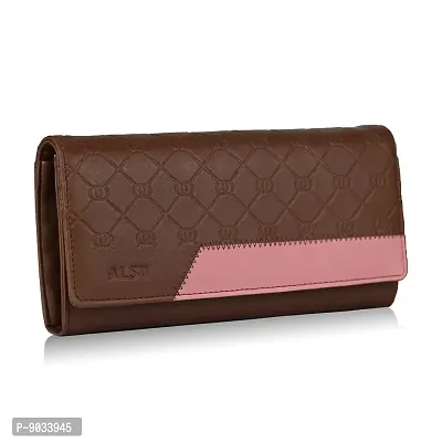 ALSU Women's Brown Hand Wallet Clutch (klm-013br)