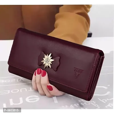 ALSU Maroon Faux Leather Women's Clutch (ARF-009)-thumb4