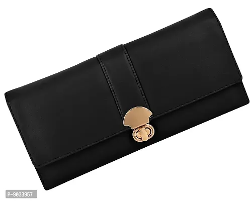 ALSU Women's Black Hand Clutch Wallet Purse_arf-06bk