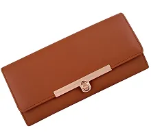 ALSU Women's Tan Hand Clutch Wallet Purse_LDU-012tan-thumb4