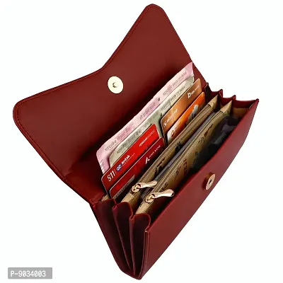 ALSU Women's Maroon Hand Clutch Wallet Purse (gdu-015mar)-thumb5