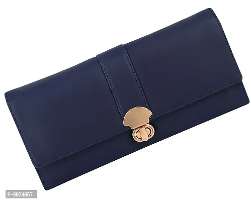 ALSU Women's Blue Hand Clutch Wallet Purse_arf-006blu-thumb0