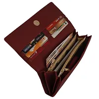 ALSU Women's Trendy Maroon Hand Clutch Wallet with Phone Pocket Card Holder (klm-014mar)-thumb4