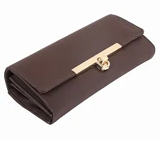 ALSU Women's Brown Hand Clutch Wallet Purse_LDU-012 (Brown)-thumb3