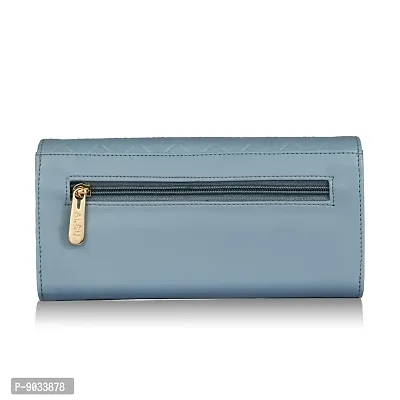 ALSU Women's Blue Hand Wallet Clutch (klm-013gryblu)-thumb3