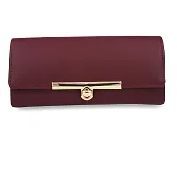 ALSU Women's Maroon Hand Clutch Wallet Purse_LDU-012maroon-thumb3