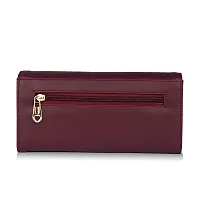 ALSU Maroon Faux Leather Women's Clutch (ARF-009)-thumb2