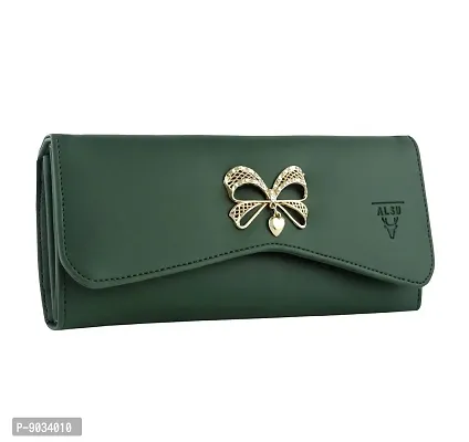 ALSU Women's Green Hand Clutch Wallet Purse (gdu-015grn)-thumb0
