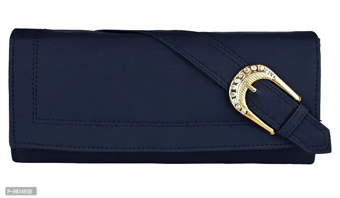 ALSU Navy Blue Women's Fancy Stylish Clutch Wallet Purse Handbag (LDU-001Gr) gift for Womens Phone Clutch Casual-thumb0
