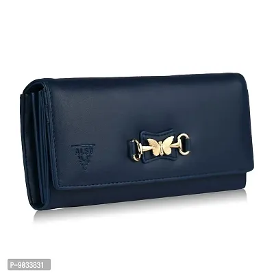ALSU Women's Faux Leather Hand Wallet Clutch - Blue