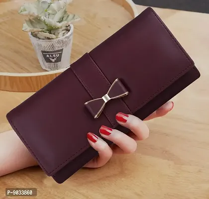 ALSU Maroon Faux Leather Women'sWallet (SHD-004)-thumb2