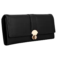 ALSU Women's Black Hand Clutch Wallet Purse_arf-06bk-thumb3