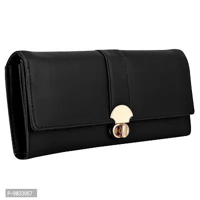 ALSU Women's Black Hand Clutch Wallet Purse_arf-06bk-thumb4