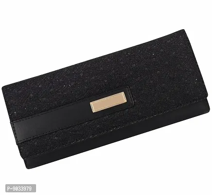 ALSU Women's Black Hand Wallet Clutch with 6 Card Pocket_shd-008bk