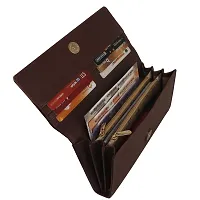 ALSU Women's Trendy Brown Hand Clutch Wallet with Phone Pocket Card Holder (klm-012br)-thumb4