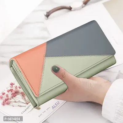 ALSU Women's Green Hand Wallet Clutch Multicoloured Cut Design_klm-004grn-thumb4