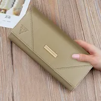 ALSU Women's Beige Hand Wallet Clutch (Beige)-thumb1