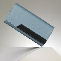 ALSU Women's Blue Hand Wallet Clutch (klm-013gryblu)-thumb1